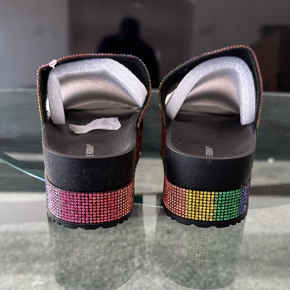 Cape Robbin Multicolor Rhinestone Slide Sandals - Picture 4 of 6